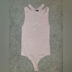 Express deep V cross‎ front bodysuit